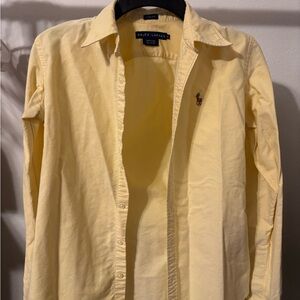 Ralph Lauren Men's Casual Light Yellow Button Down Shirt